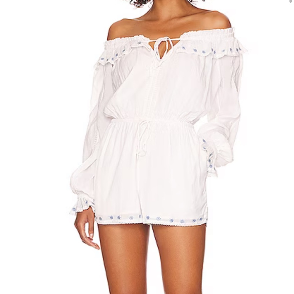 White off shoulder romper